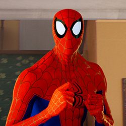 Desenho de Peter Parker como Homem-Aranha, levantando os punhos em uma posição de luta.